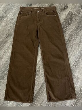 American Eagle Womens Pants 10 Brown Corduroy Low-Rise Skater Indie Baggy Y2K